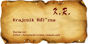 Krajcsik Rózsa névjegykártya
