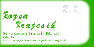 rozsa krajcsik business card